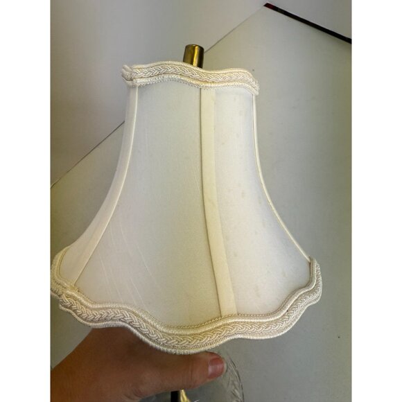 Waterford Cut Crystal Table Lamp with Solid Brass Footed Base + Shade - Picture 13 of 16